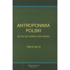 Antroponimia Polski, t. III: Mc-Pi