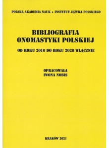 Bibliografia onomastyki polskiej 2016-2020
