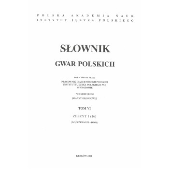 Słownik gwar polskich, t. 6, z. 1 (16)