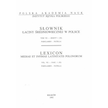 Słownik łaciny średniowiecznej w Polsce, t. VII, z. 1 (52)