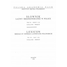 Słownik łaciny średniowiecznej w Polsce, t. VII, z. 2 (53)