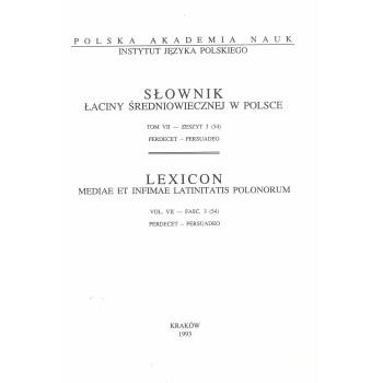 Słownik łaciny średniowiecznej w Polsce, t. VII, z. 3 (54)