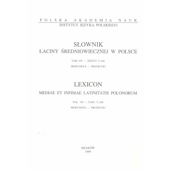 Słownik łaciny średniowiecznej w Polsce, t. VII, z. 9 (60)