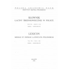 Słownik łaciny średniowiecznej w Polsce,  t. VIII, z. 2 (64)