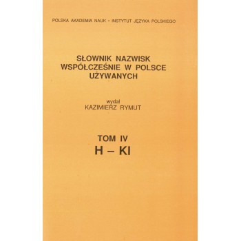 Słownik nazwisk, t. IV: H-Kl, Kazimierz Rymut