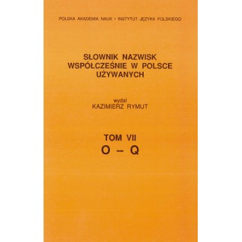Słownik nazwisk, t. VII: O-Q, Kazimierz Rymut