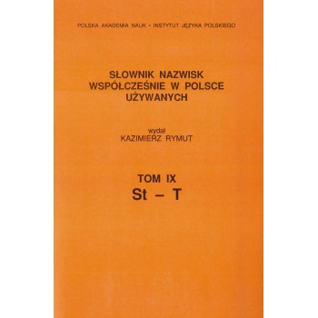 Słownik nazwisk, t. IX: St-T, Kazimierz Rymut