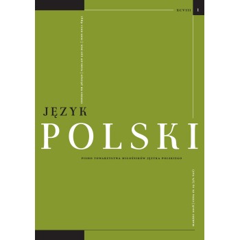 Język Polski. Rocznik XCVIII zeszyt 1